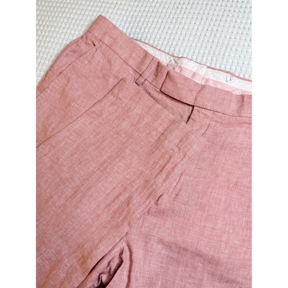 Ted Baker Trousers Mens 34R Pink Linen Blend Slim Fit Damaskt Chinos